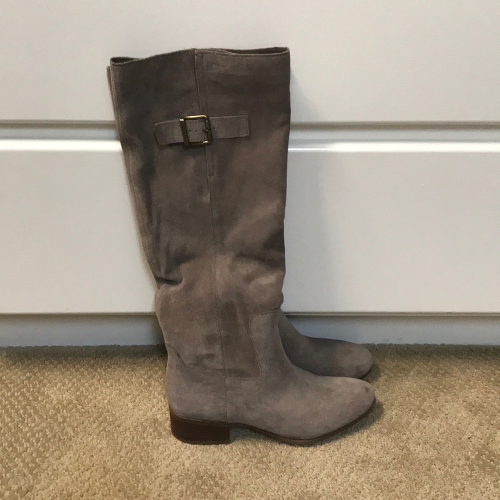 Gray Suede knee high boots size 8